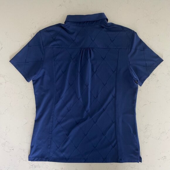 Callaway Athletic SS 5 Snap Polo Golf Shirt in Poly Blend Cobalt Blue Sz L NWOT - Picture 6 of 14